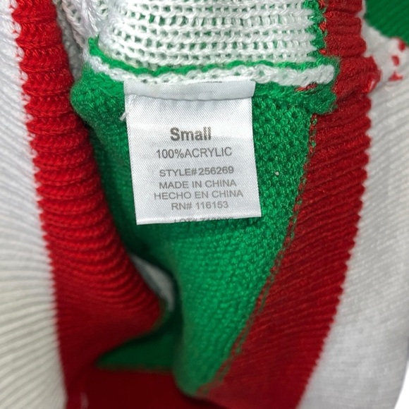 Merry Christmas POOF black white green red Frenchie bulldog sweater vest small s - Picture 5 of 7